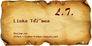 Liska Tímea névjegykártya